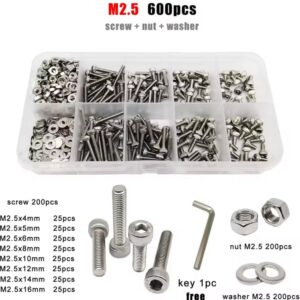 1 תיבת DIN912 a2 304 נירוסטה שקע משושה כובע ראש בורג