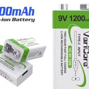 בטריה 9V נטענת USB