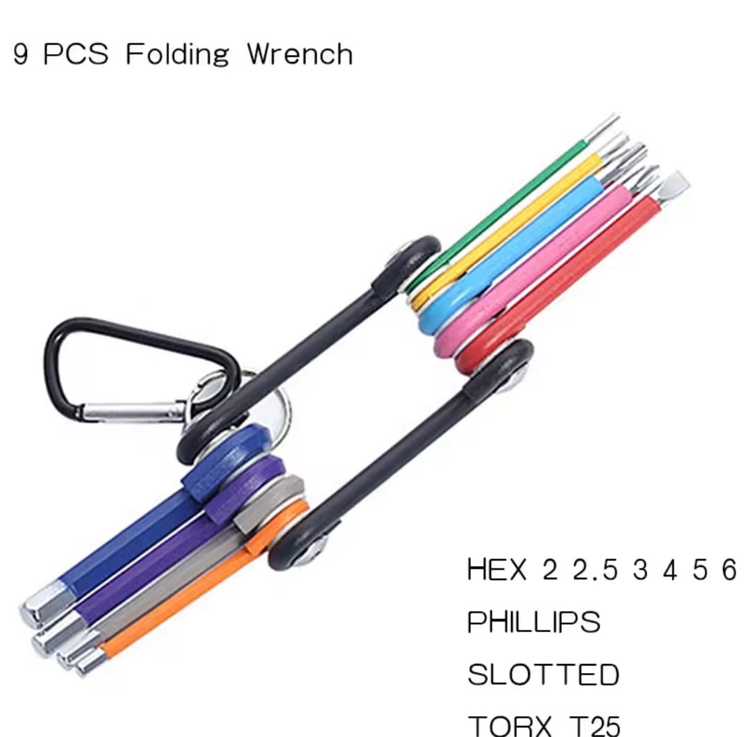 כלי מתקפל רב-תכליתי 9 ב-1 – אלן, טורקס ומברגים