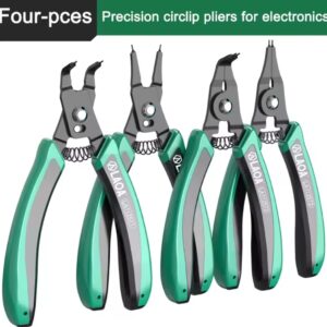 סט LAOA פטנטי צבתות טבעת נעילה מדויקות לאלקטרוניקה , 4 יחידות