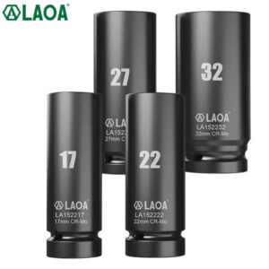 בוקסה עמוקה לאימפקט מפלדת כרום-מוליבדן (CR-Mo) LAOA (17–32 מ״מ)