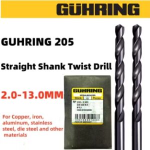 1 יחידה גרמניה 2.0-13.0 מ״מ GUHRING 205 מקדחה עם ידית ישרה מפלדת אל-חלד מהירות גבוהה המכילה יהלומים קובלט