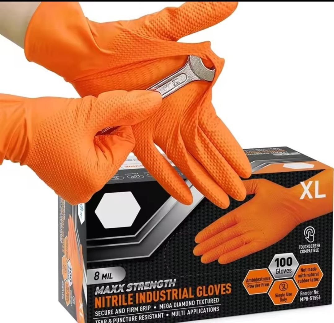 כפפות ניטריל כתומות חזקות במיוחד – תמונה 9