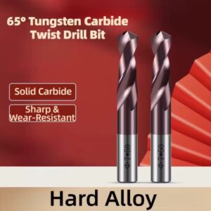 מקדח ספירלי מקרביד טונגסטן בזווית 65°