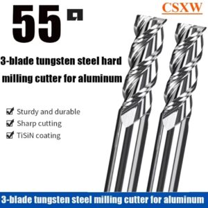 כּרסום קצה 3 להבים מפלדת טונגסטן לאלומיניום 55° CSXW