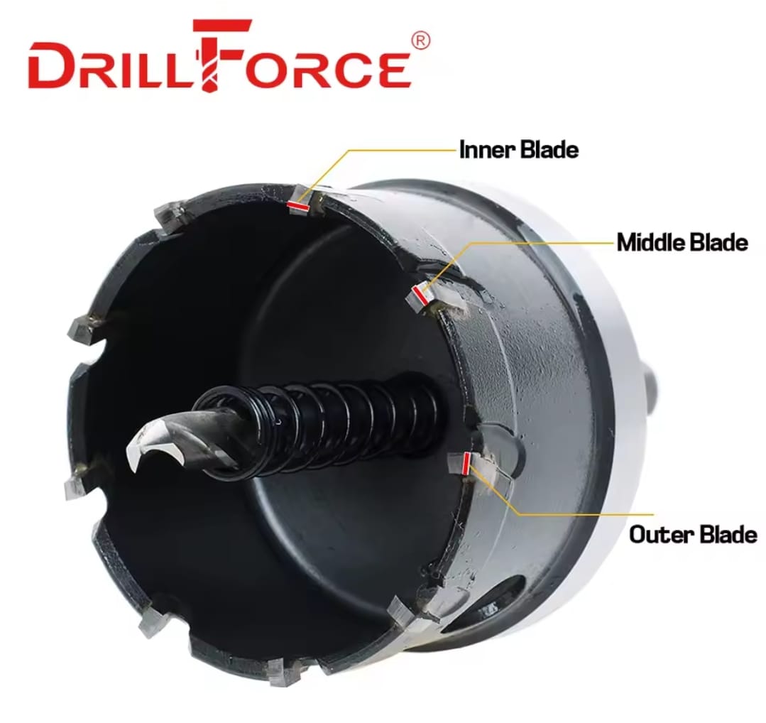 מקדח כוס TCT מקצועי לפלדת אל-חלד ומתכות קשות – תמונה 3