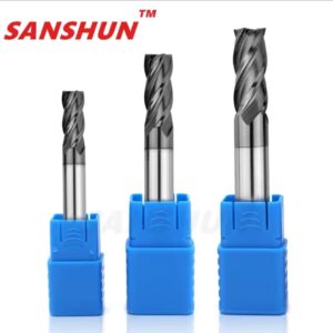 מסור פריסה מתכתי HRC55 טונגסטן עם 4 קצוות, מסור פריסה מצופה ישר עם תחתית שטוחה, מסור פריסה SANSHUN CNC
