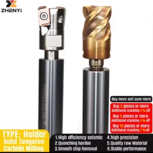 מחזיק כלי חיתוך זעזועים עמיד עשוי VIDIA סולידי, ZHENYI לטיפול במערכות נגד רעידות, המאפשר חיבור CNC עבור מכונת מודולרי של ראש הטחינה