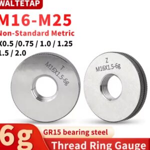 1 סט (1*GO+1*NOGO) 6 גרם M16-M25 כלי מדידה לטבעת חוט דק מטרי לא סטנדרטי X0.5/0.75/1.0/1.25/1.5/2.0