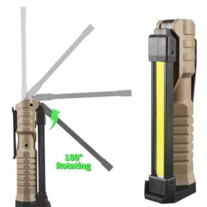 פנס עבודה מתקפל COB XPE LED עם פנס ידני עם סוללה מובנית, פנס חירום לבדיקת רכב אדום SOS Strobe