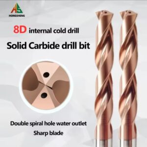 VIDIA מקדח 8xd פנימי קירור דרך חור מתכת מצופה יעיל פלדה טונגסטן 8 מ"מ קוטר