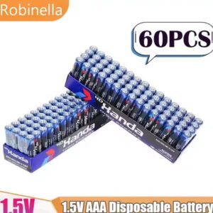 60 יחידות AAA 1.5V סוללת מנגנוז פחמן מס' 7 לשימוש חד פעמי, מתאימה למדידת משקל, קיר, שעון אלקטרוני וצעצוע