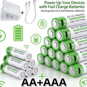 סוללת ליתיום-יון חדשה לשנת 2025 סוג-C סוללה נטענת בנפח גבוה סוללות AA&AAA לשלט, עכבר, צעצועים חשמליים