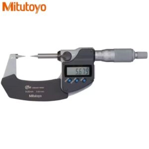 מותג+ מיקרומטר דיגיטלי דו-מקרומטר דיגיטלי, 342-251-30 מעלות, 342-261-30 מעלות, 0-25 מ"מ 0.001 מ"מ