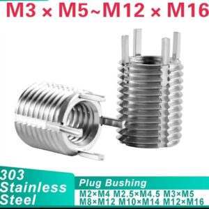 M2x M4 ~ M20x M30 תיקון חוט הכנסה עצמית עם תקע ברג רגליים מוטות נירוסטה 303