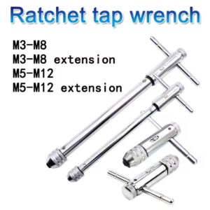 מפתח ראטשט ידני מתכוונן M3-M8 M5-M12 עם תפירה מורחבת, תפירה קדימה והפוך, אביזרי תפירה