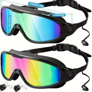 משקפי שחייה מקצועיים בעלי מסגרת רחבה