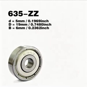 5 יחידות מיסבים אוניברסליים תעשייתיים 634 635 636 כיסוי ברזל אטום כפול לציוד מכני