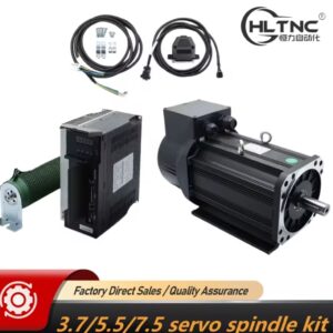 מנוע סרבו HLTNC AC 380V עם ערכת הפעלה 3.7Kw 5.5kw 7.5kw כוח סיבוב גדול 3 פאזות 6000 8000 RPM למכונת CNC