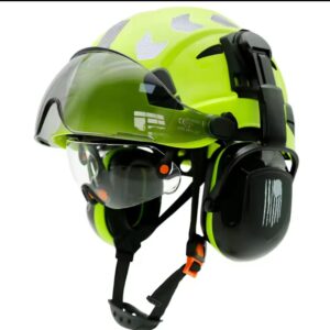 קסדת בטיחות לבנייה עם CE עם משקפיים כפולים, אוזניות חדשות עם מדבקות רפלוקטיביות להגנת הראש של מהנדס ABS Hard Hat ANSI