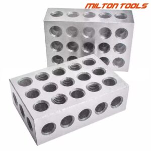 2 יחידות פלדת מחוזקת 1-2-3" בלוקים 0.0001" מדויקים מתאימים למכונאי 123 כלי פריסה 23 חורים 25-50-75 מ״מ מד בלוקים