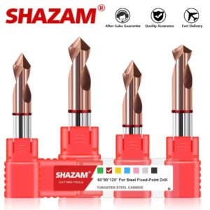 שאזאם hrc55 2-להב טונגסטן פלדה קרביד אדום מעגל מקדוח מרכזי עבור cnc עיבוד cnc °60 °90 °120  קצת כלים