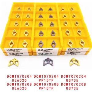 DCMT070204 DCMT070208 DCMT11T304 DCMT11T308 VP15TF UE6020 DCGT070202 DCGT11T302 AK H01 קרביד הכנס מפנה פנימי באיכות גבוהה CNC