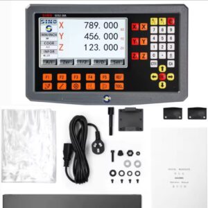 סט SINO SDS2-3VA עם 3 צירים ו-2 צירים קיט LCD DRO קריאה דיגיטלית KA35 זכוכית קנה מידה ליניארי למטחנת טורנים וטורנים