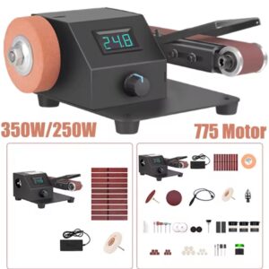 מכונת חיתוך ושיפור חגורה מיני 350W/250W עם מנוע 775 מהירות בלתי צעדתית סט כלי חיתוך מרובה תפקודים