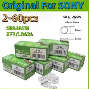 המקורי 2-60 יחידות עבור sony sr626sw lr626 ag4 סוללות lr66 377 377a סוללה אלקליין צעצועים צעצועים מכונית טלפון אלקליין 1.55v