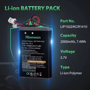 סוללת Hisewen 2000mAh PS4 PS4Pro להחלפה עבור בקר Sony Playstation 4 Dualshock 4 V1 V2 CUH-ZCT2 CUH-ZCT2E CUH-ZCT1E