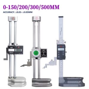 0-200 0-300 מ״מ נירוסטה מסך גובה תצוגה דיגיטלית עמודה כפולה עם שעון מטר סימון סרגל גובה אלקטרוני