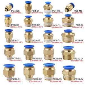 1/5 יחידות מחבר אוויר פנאומטי לחיבור PC 4mm 6mm 8mm 10mm 12mm חוט 1/8" 1/4" 3/8" 1/2 חיבורי צינור מהירים