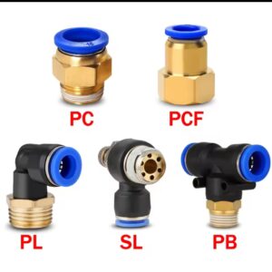 פנאומטי מחבר מתאים PC/PCF/PB/SL 4 מ״מ 6 מ״מ חוט 1/8 חוט 1/4 3/8 1/2 צינור אביזרי צינור מחברים מהירים