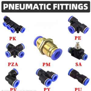 חיבורי אוויר מהירים לצינור אוויר פלסטיק PU, דגם PY, במידות 4 מ״מ, 6 מ״מ, 8 מ״מ, 10 מ״מ, 12 מ״מ