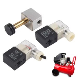 וולב סולנואיד משאבת אוויר 220V וולב סולנואיד מדחס אוויר כוח-כיבוי פתח יציאה שקטה ללא שמן עם תאורה וחוט