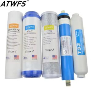 מסנן מים 5 שלבים קרטוש 75 gpd ממברנת RO מערכת הפיכת אוסמוזה מסנני מים לבית