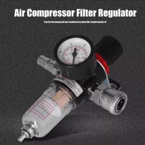 אינץ 'מסנן לחות מדחס מים שמן מפריד רגולטור AFR2000 1/4 עם מד לחץ