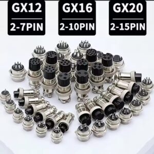 מחבר תעופתי עמיד למים GX12 GX16 GX20, 2 3 4 5 6 7 8 9 10 12 15Pin M/F, 5/10/20 סטים לחיבור פאנלים של מכונות תעשייתיות