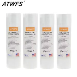 מסנן מים ATWFS 5 מיקרון 4 x 10 אינץ' ppf מסנן מים סדימנט קרטוש (4 יחידות) מסנני אקווריום מראש