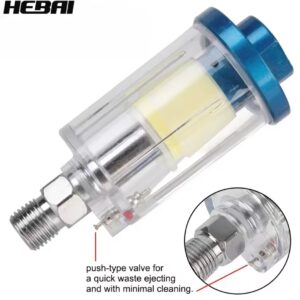 קיט רובה ספריי מתקן אוויר מד מפריד שמן-מים HEBAI AF-02 "חוט כלי פנאומטיים עבור מתאם איירבראש 1/4 מסנן