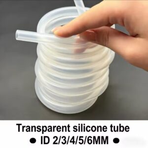 ID0.3-3mm צינור סיליקון שקוף בדרגת מזון עמיד בחום צינור מים רך קפילרי צינור גמיש לא רעיל 1 מטר