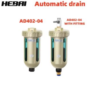HEBAI AD402-04 ניקוז אוטומטי עם חיבור מעבד מקור אוויר פנאומטי מפרידי שמן מים מסנני דיוק ולב ניקוז