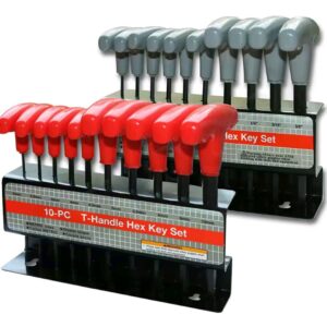 סט מפתחות אלן עם ידית T 10 חלקים, עם מעמד אחסון, לשימוש מקצועי