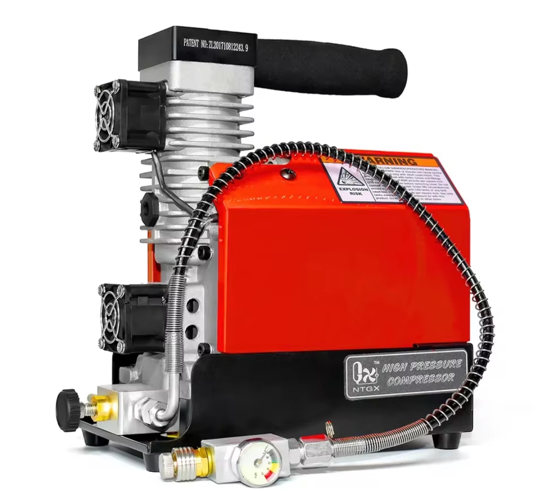 מדחס אוויר נייד GX CS2 300Bar 12V PCP בלחץ גבוה 4500Psi עם מתאם חשמל 12V למיכל רובה PCP Scuba – תמונה 6