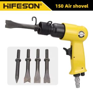 מקלעת אוויר מקצועית HIFENSON 120mm לאקדח ידני עם מקלעת גז קטנה להסרת חלודה וכלי פנאומטיים עם 4 מקלעים