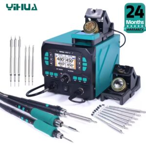 YIHUA 992D-II Hot Air Rework Station תחנת עבודה מדויקת 245 210 תחנת פיטוח למיקרוסקופ תיקוני אלקטרוניקה PCB
