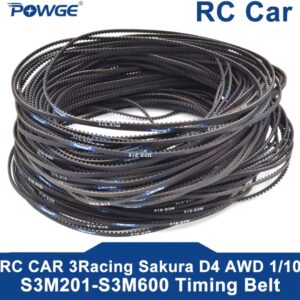 POWGE WRC רכב מירוץ סאקורה D4 D3 S3M-255/351/411/447/507/510/513/516/519/522/540/552/750mm מול עיתוי חגורת להיסחף מכונית מירוץ