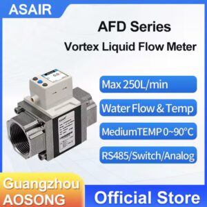מד זרימת מים נוזלי ASAIR Vortex חיישן החלפת מתג זרימת מים דיגיטלי SMC סדרת AFD