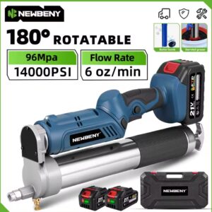 פיסטולת שמן חשמלית 2 ב-1 של NewBeny, 96Mpa ,14000PSL, לחץ גבוה, שמן לשמירה על רכב ותחזוקה לסוללת מקיתה 21V
